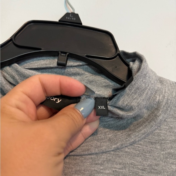 Theory Funnel Tee Air Cashmere Womens turtle Neck Long Sleeve Sweater Size XXL - Picture 3 of 5